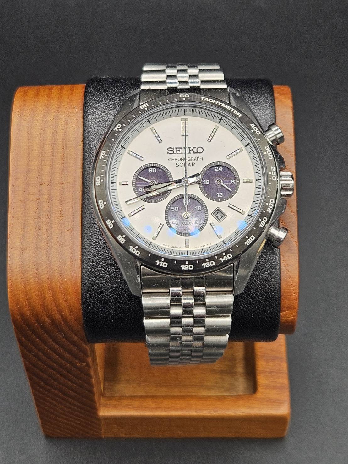Seiko SBPY165 Solar Chronograph Sapphire Glass Stainless Steel Men’s Watch