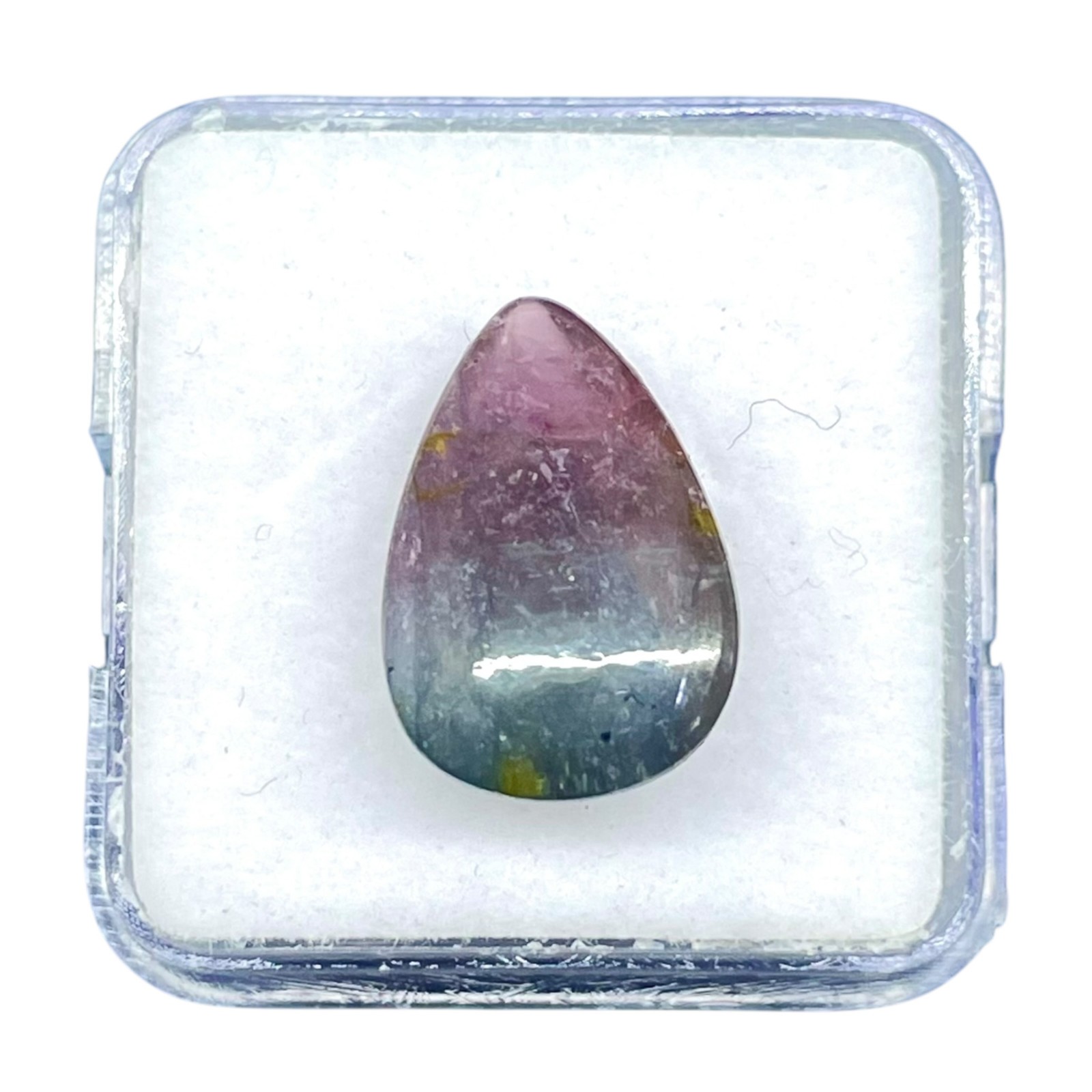 7.93 Cts Natural Bi Color Tourmaline 16x12mm Pear Cabochon Untreated Gemstone
