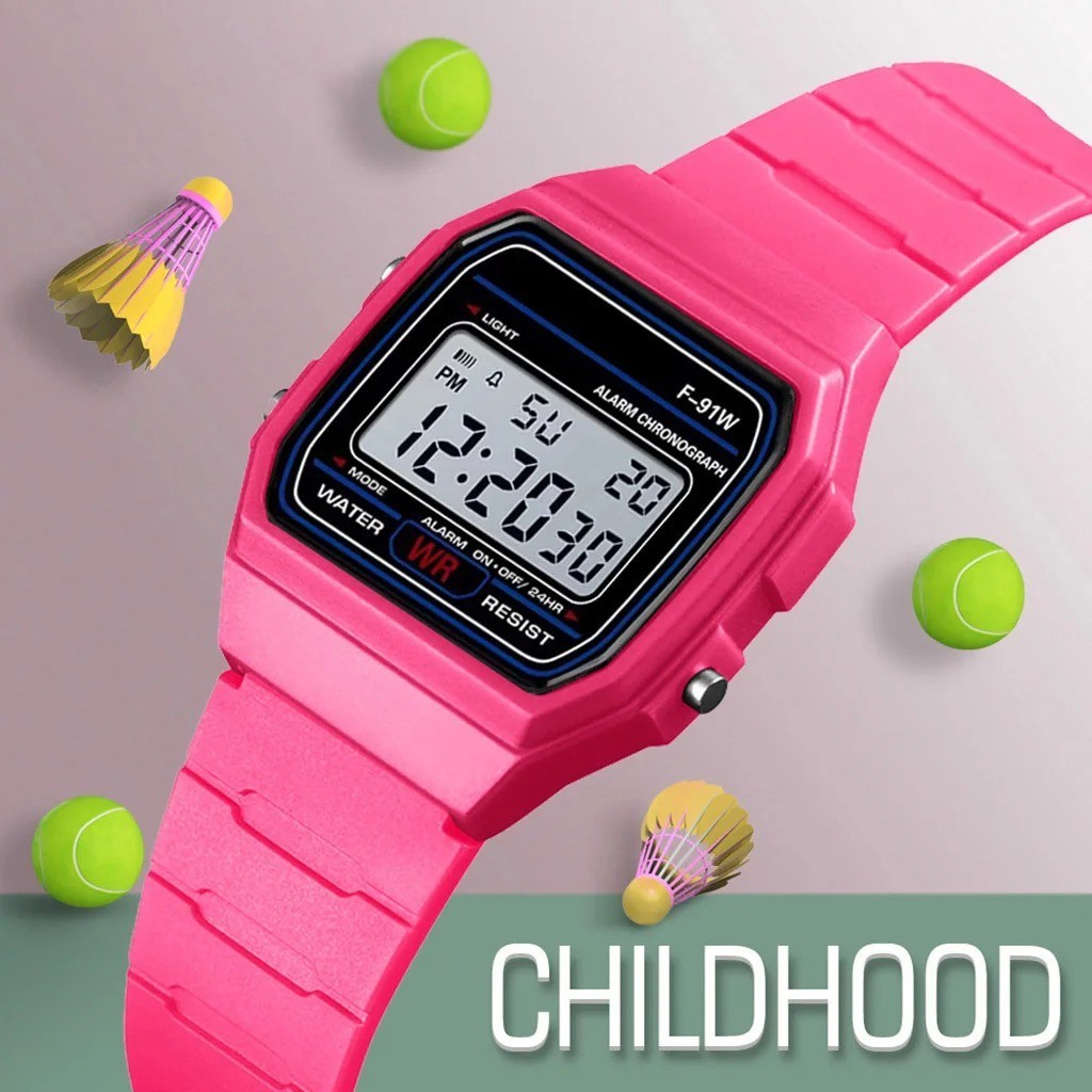 F-91W Style Digital Watch Men Women Unisex Retro Sport Stopwatch Alarm Lig