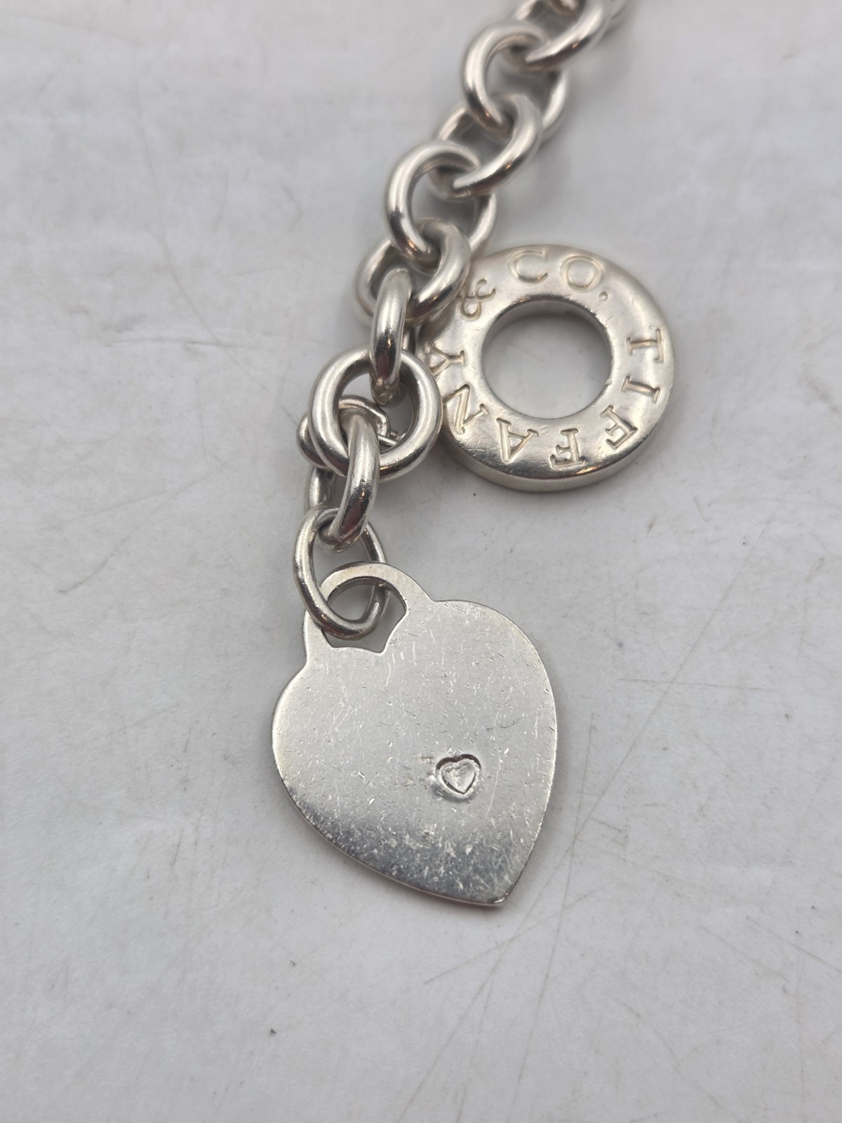 Please Return to Tiffany Silver Heart Tag Toggle Necklace Silver AUTHENTIC 40cm