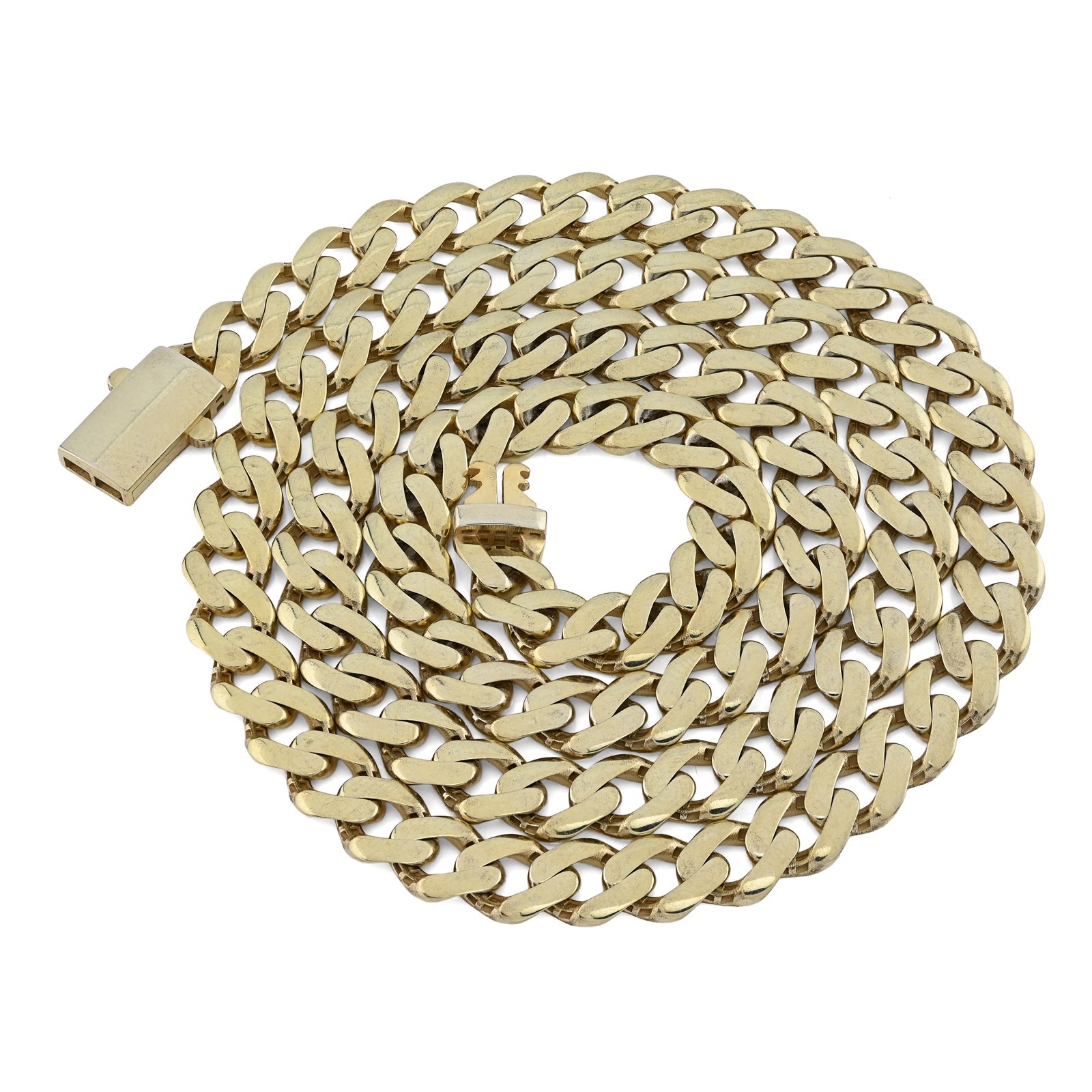 10MM Monaco Cuban Chain 24Inch Necklace 40.2g 1/10th 10k Yellow Gold Bonded 925