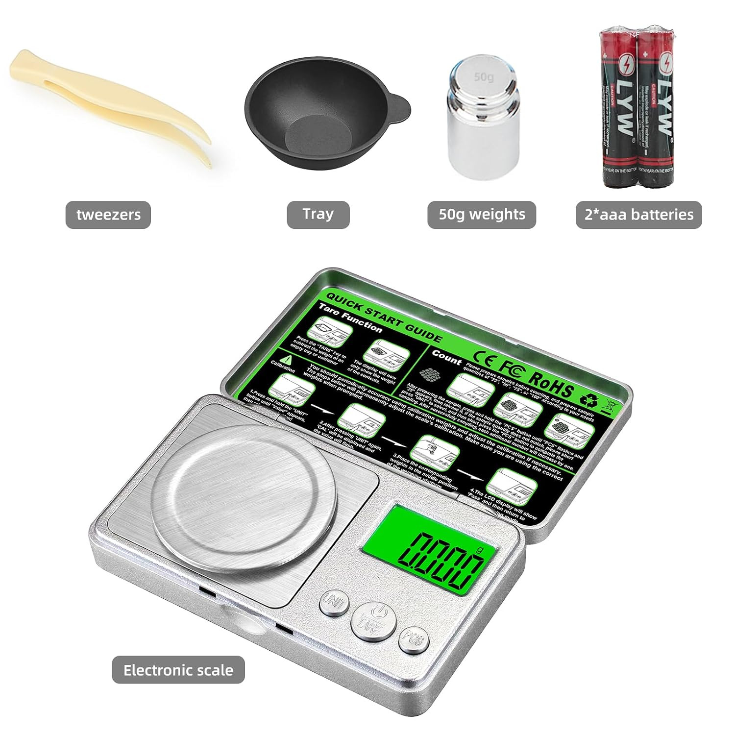 High Precision Mg Scale 100G/0.001G, Pocket Digital Milligram Scale, Small Gram