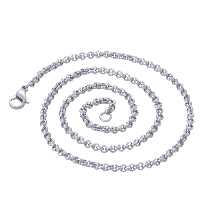 Stainless Steel 20 Inch(50 cm) 3mm Ball Tiny Rolo Neck Chain Necklace