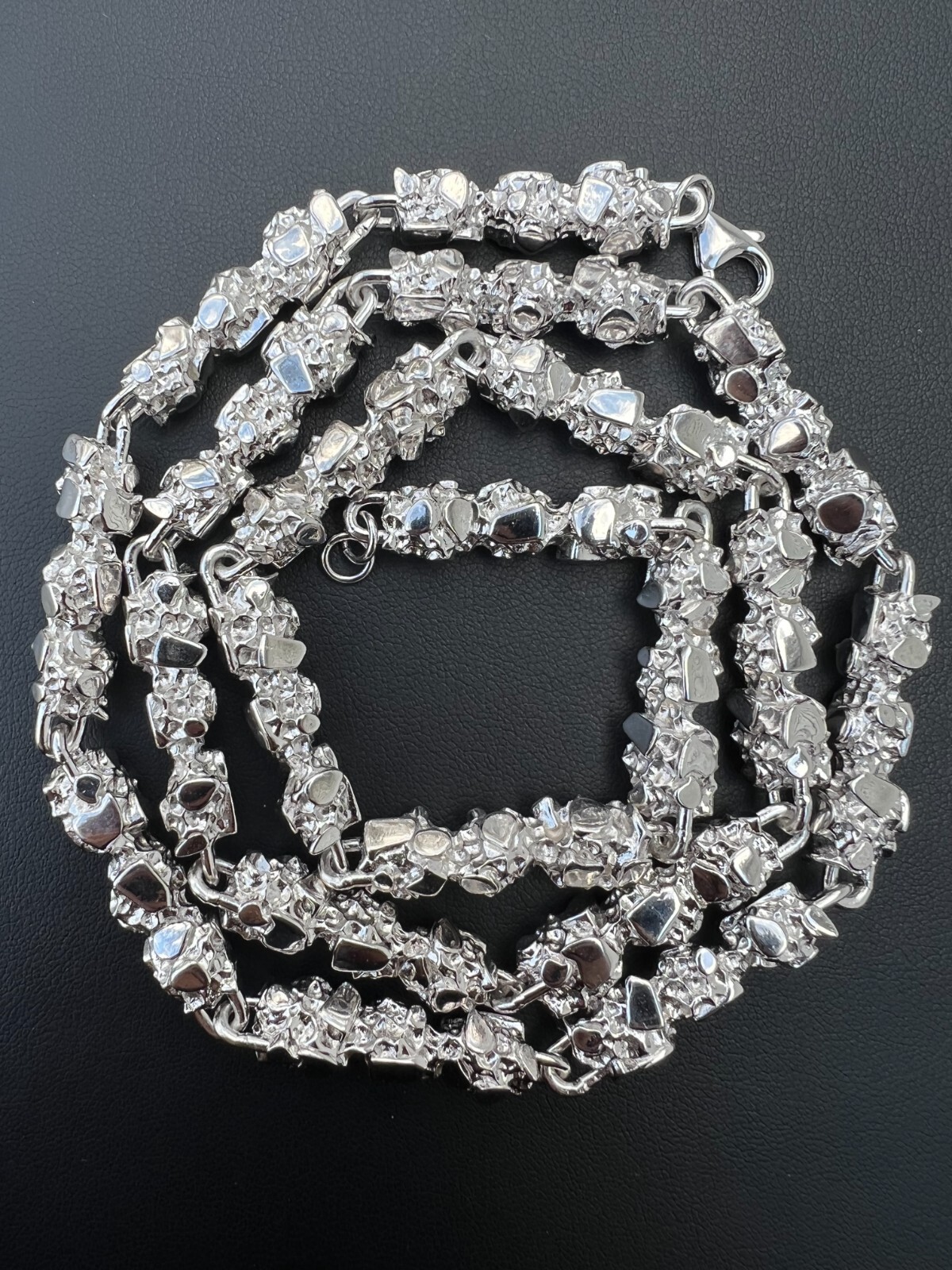 Mens HEAVY Real Solid 925 Sterling Silver Nugget Link Chain Necklace 8mm 18-30″