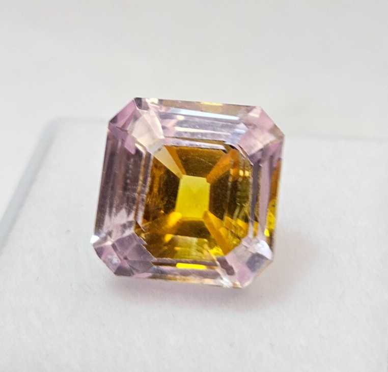 Pitambari Sapphire 10+ Ct Asscher Cut Bi-Colour Natural Certified Loose Gemstone