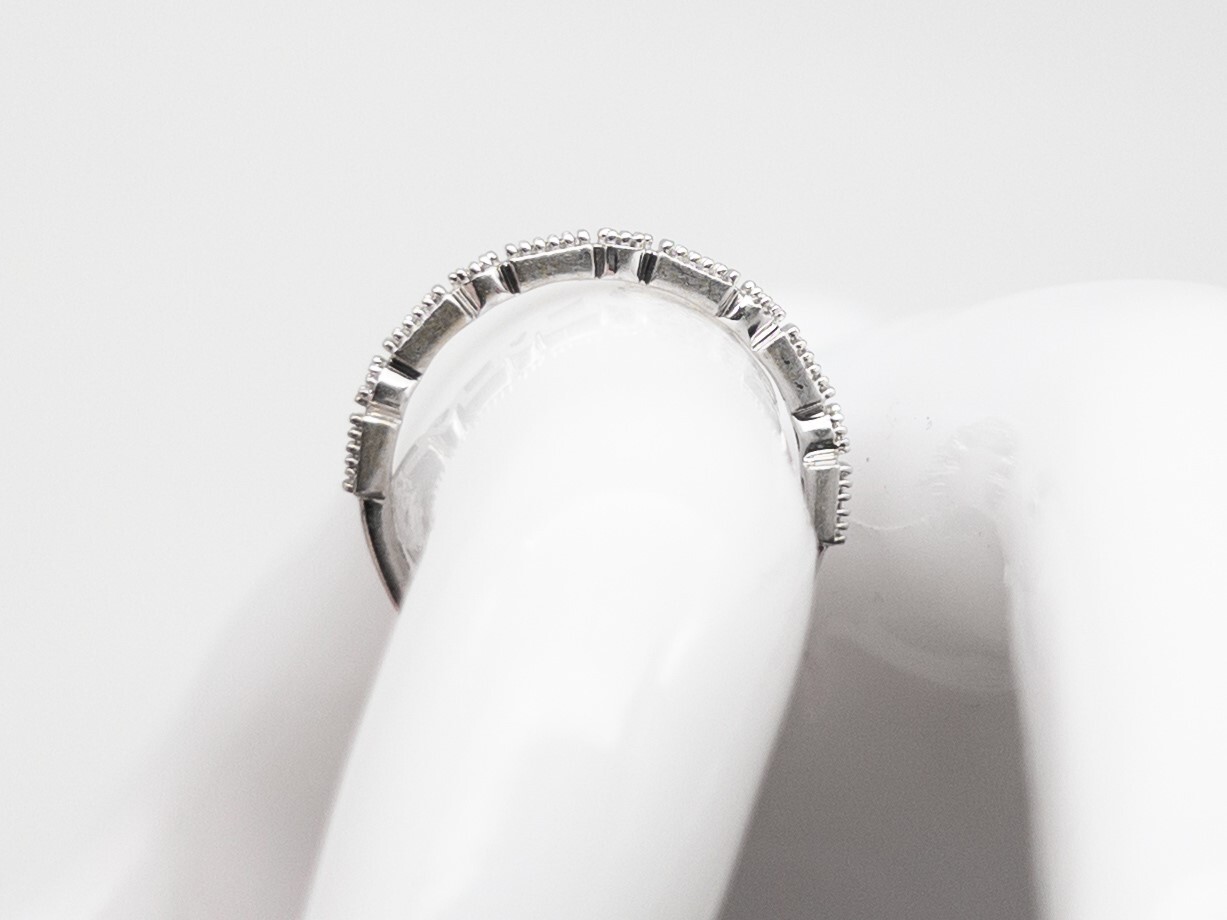 NEW $2400 .75ct VS H Baguette Round Diamond 14k White Gold Wedding Band Ring