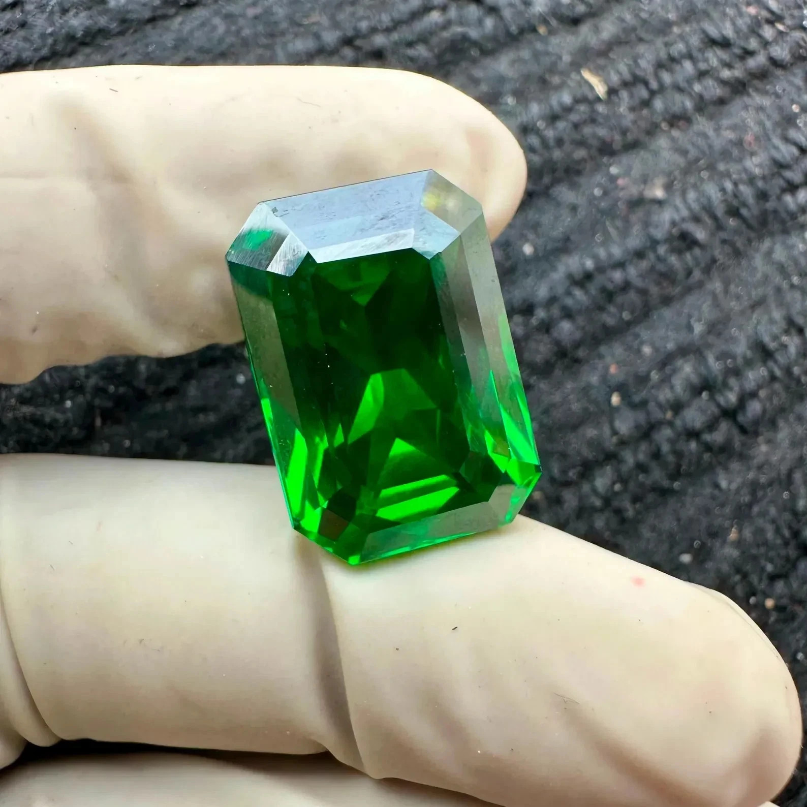 Certified Natural Green Zircon Emerald Cut 51.02 Ct Loose MR Gemstone T02 A+