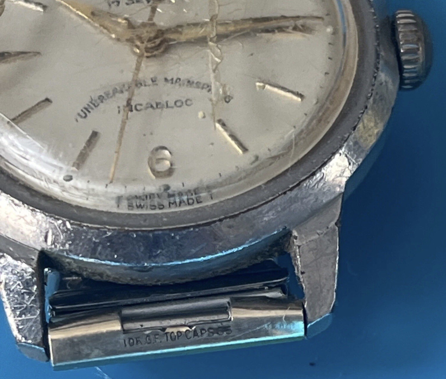 Vintage Hilton 17 Jewels Incabloc Watch Not Running W/ 10k GF Top Band