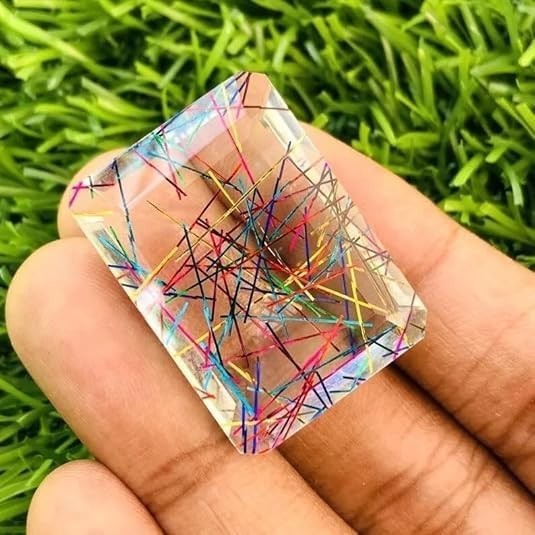 Emerald Cut 95.00 Ct Bi-Color/Multicolor Loose Gemstone Rutilated Quartz
