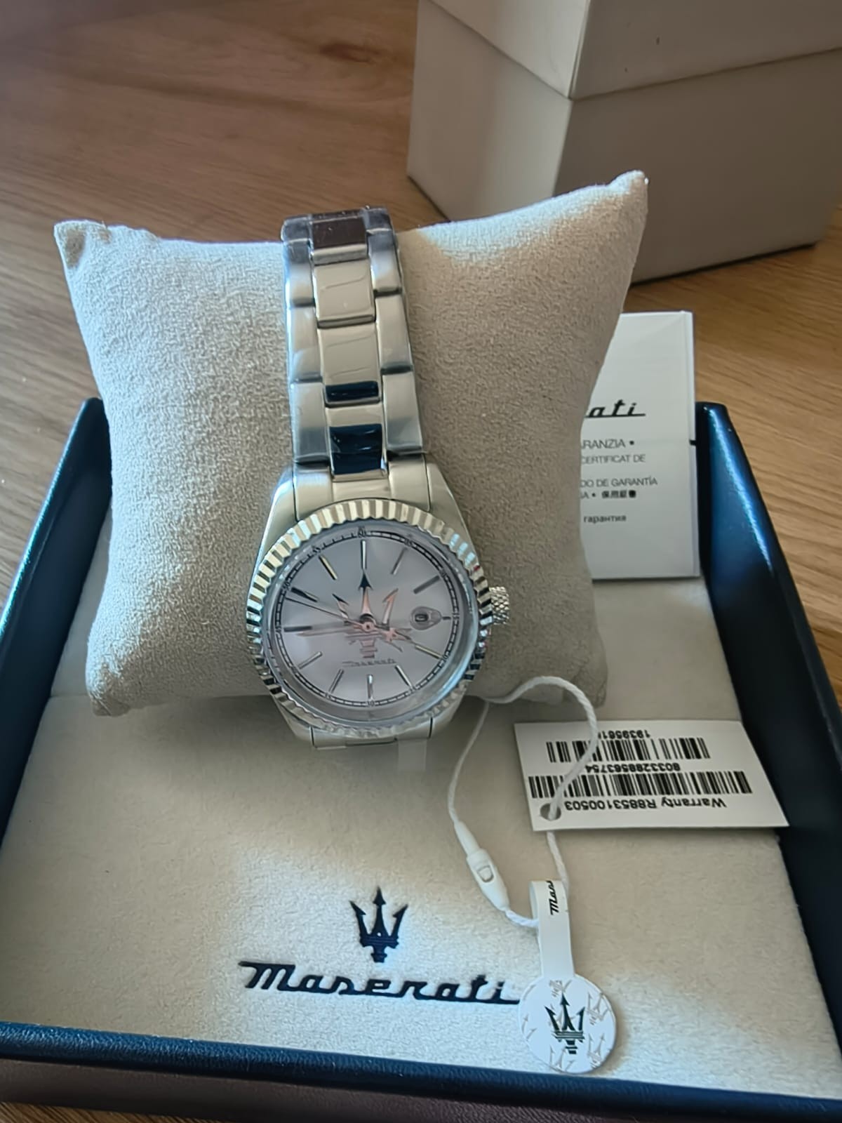 MASERATI COMPETIZIONE 31 MM 3H SILV DIAL METAL BAN