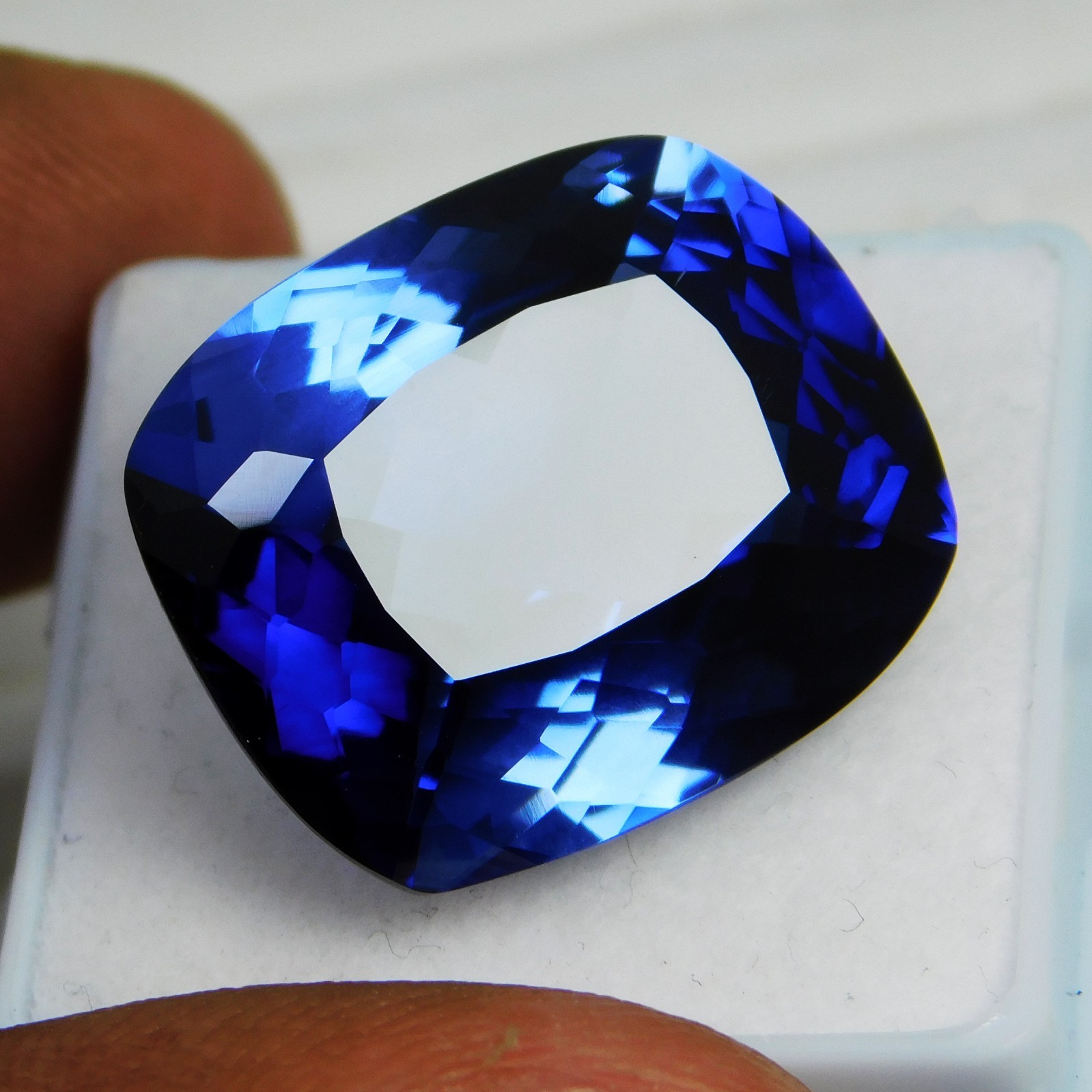 Natural Ceylon Blue Sapphire 29.10 Ct Cushion FLAWLESS Certified Loose Gemstone