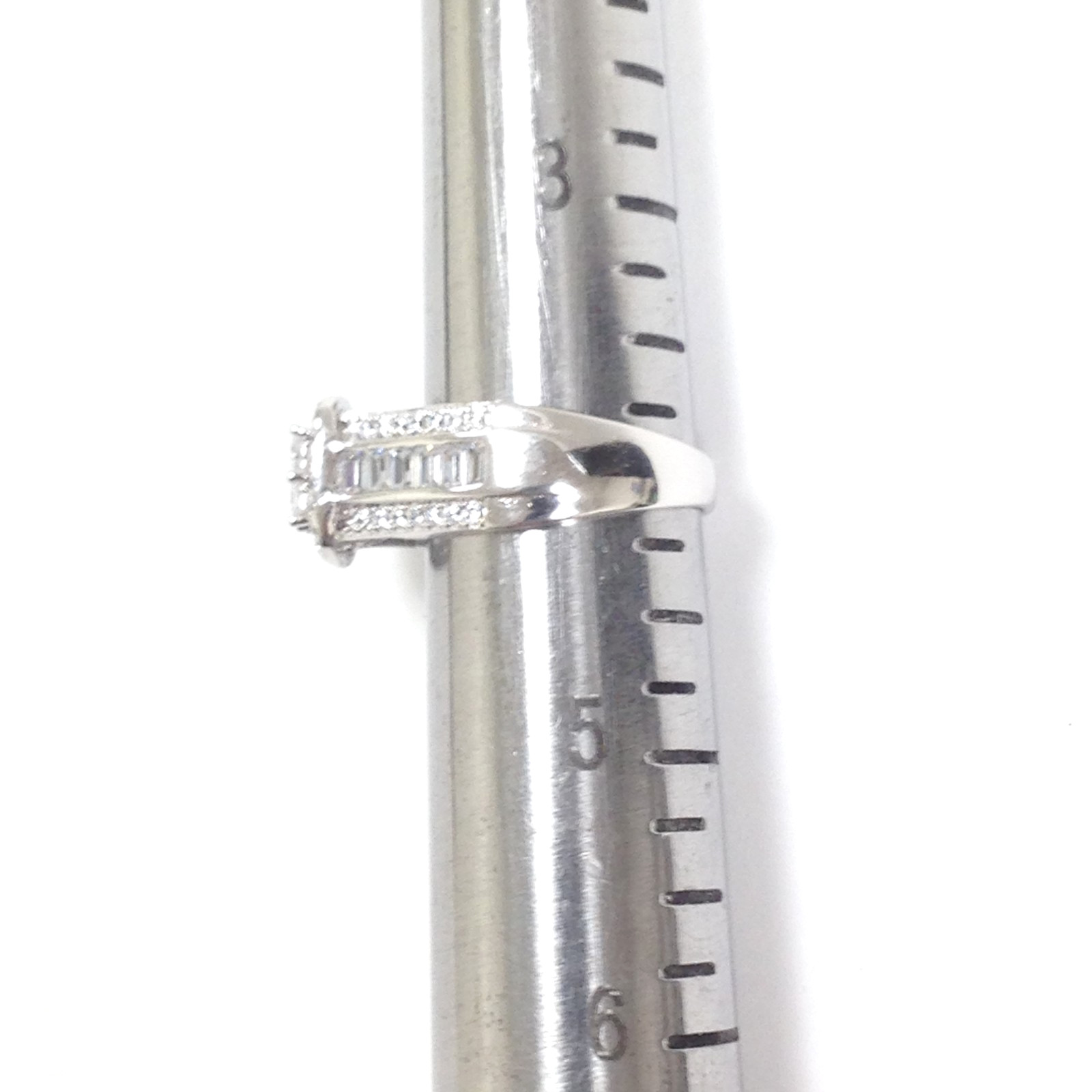 FZN Fuzion Creations 925 Sterling Silver Quad Princess-Cut Clear CZ Ring Size 4