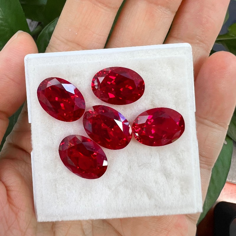 AGL Certificate Lab-grown Gemstone Ruby Oval Cut 0.5-8ct for High-end Jewelry