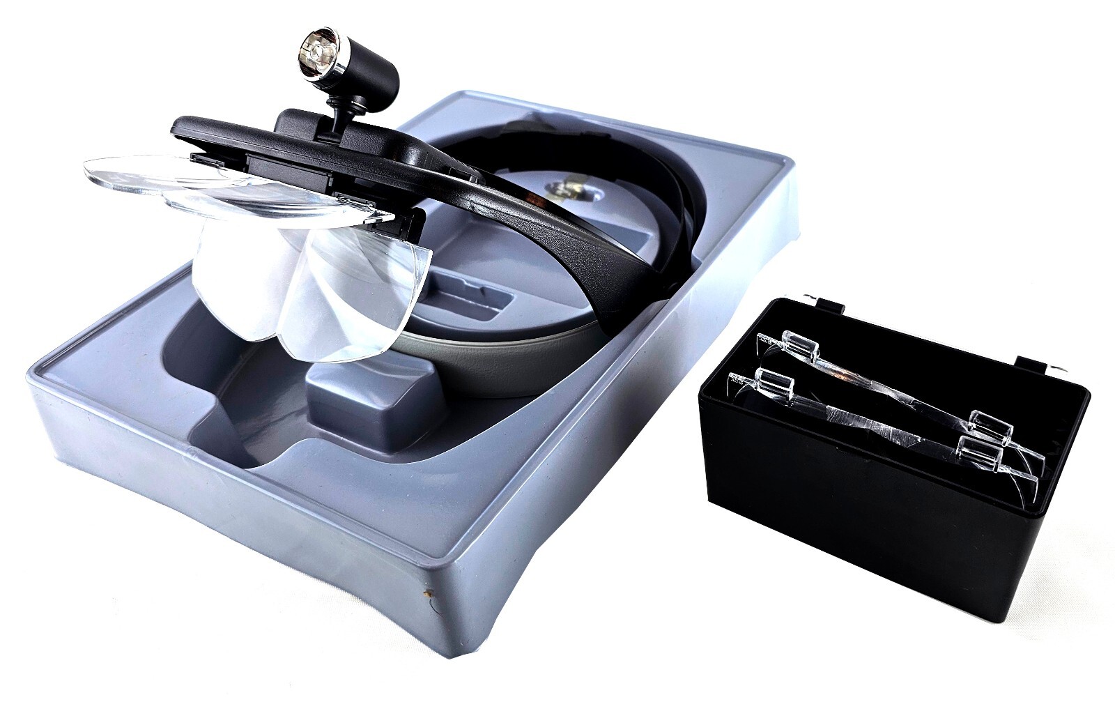 Headband Magnifier LED Light Head Magnifying Glass Visor Jeweler Reading Repair