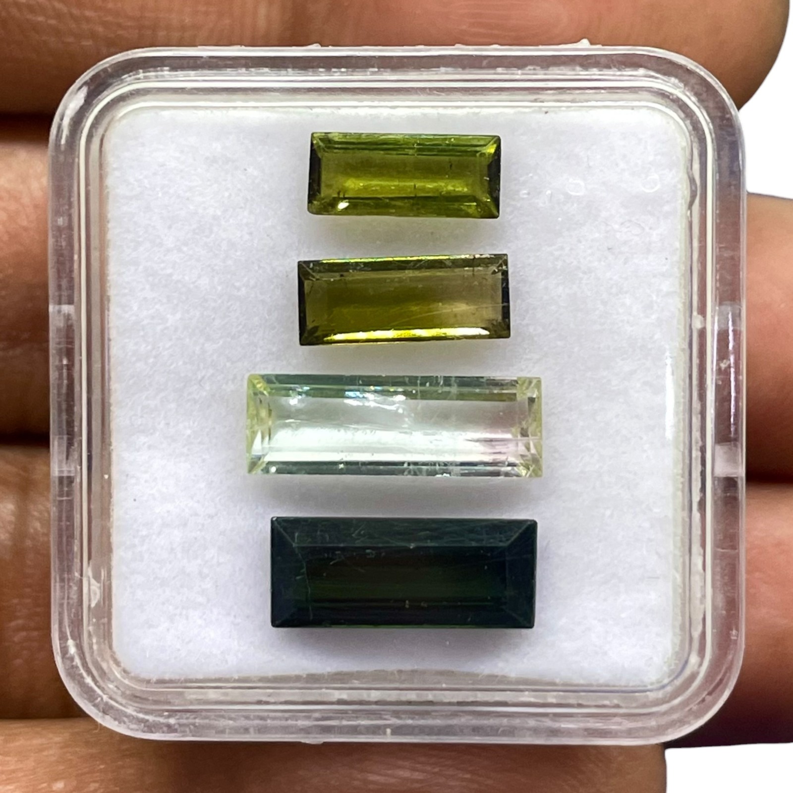 4 Pcs Natural Mozambique Tourmaline 8-13mm Baguette Cut Loose Gemstones Lot