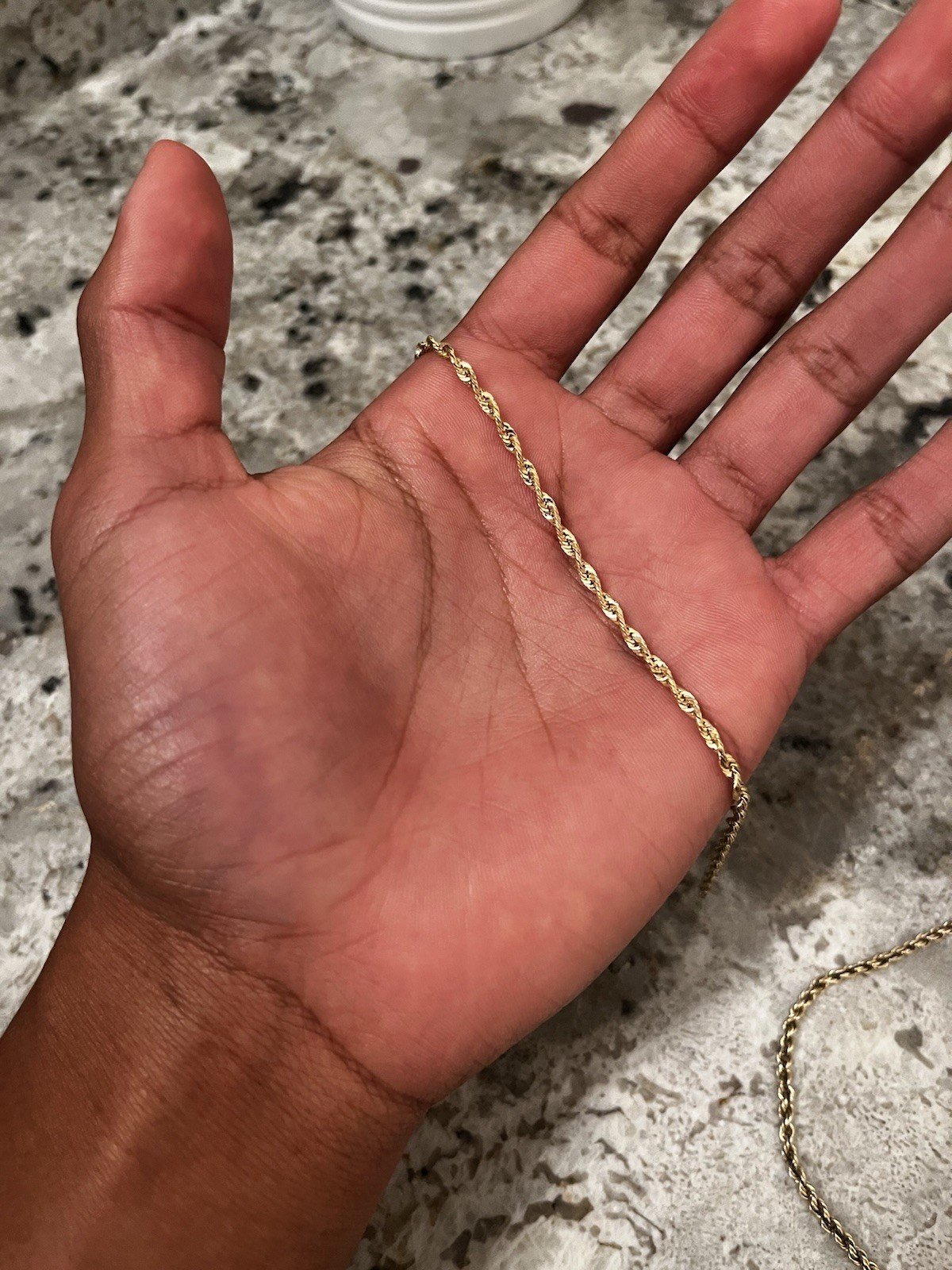 Gold Rope Bracelet Real 10k Gold – 7 Inches Long – 2.6 mm Wide