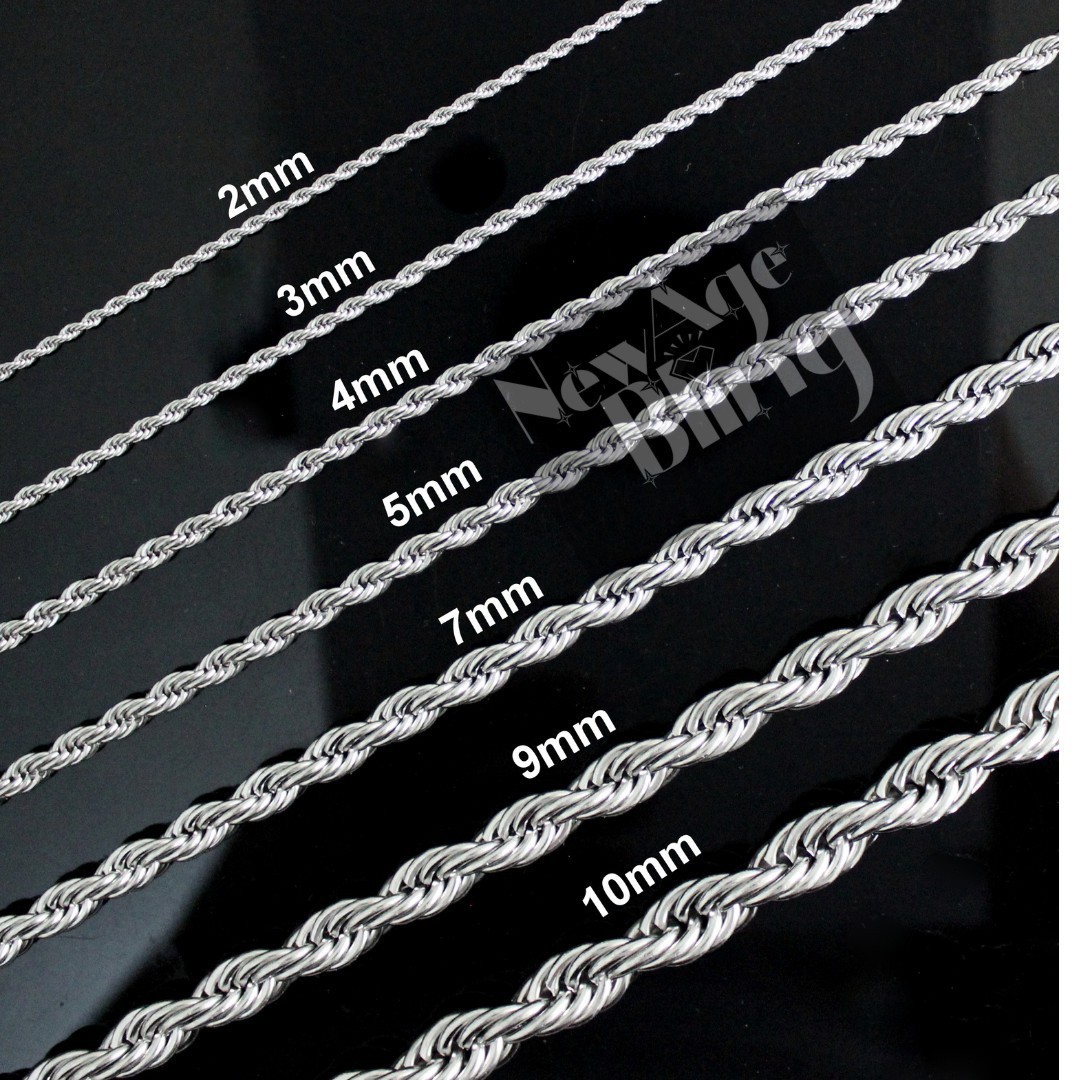 Stainless Steel Rope 316L Chain 2 – 10mm Durable Men’s Women’s Necklace Link