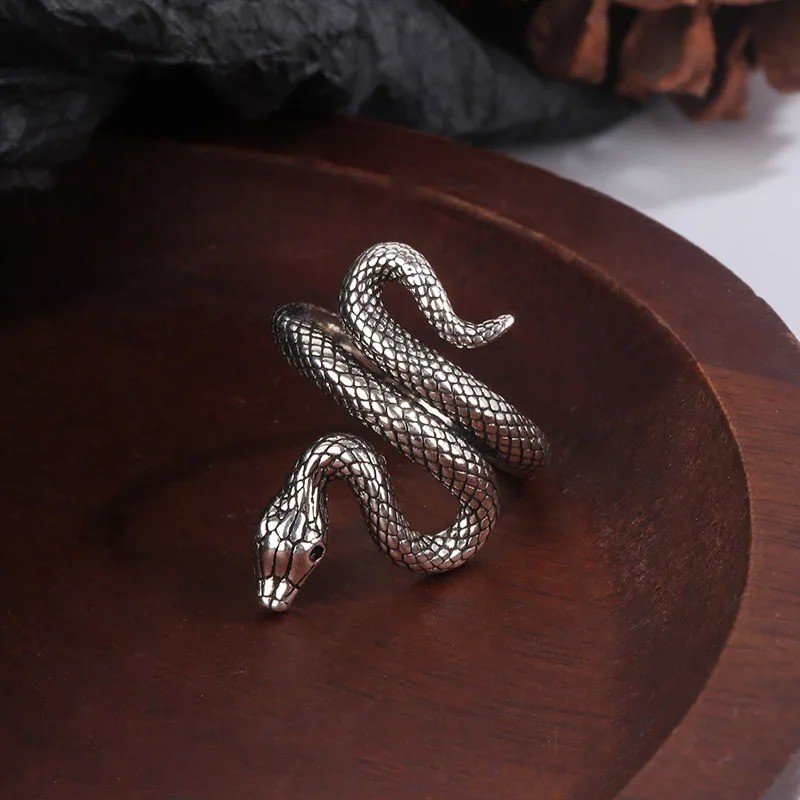 925 Sterling Silver Snake Ring Adjustable Vintage Women s Fine Jewelry Gift