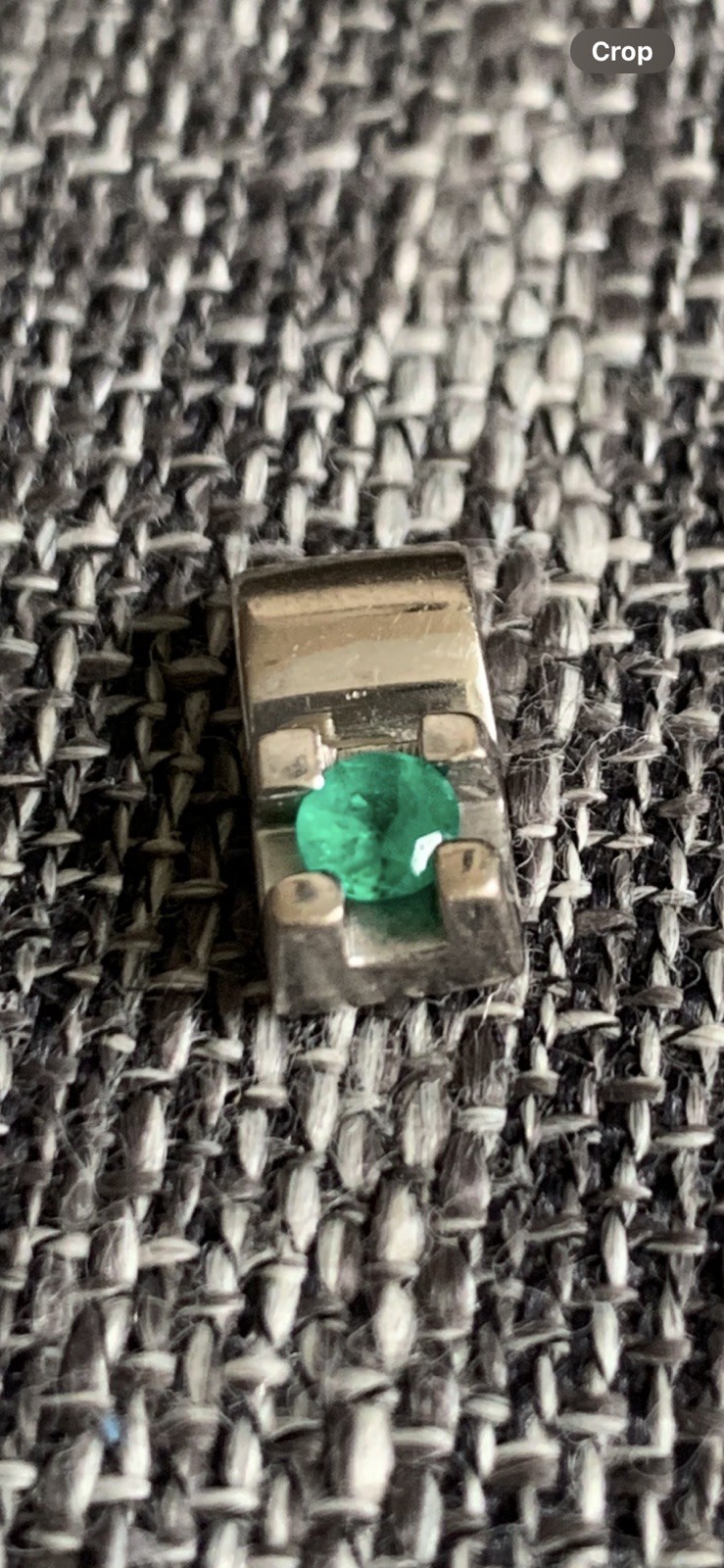 18K Solid White Gold Colombian Emerald Pendant