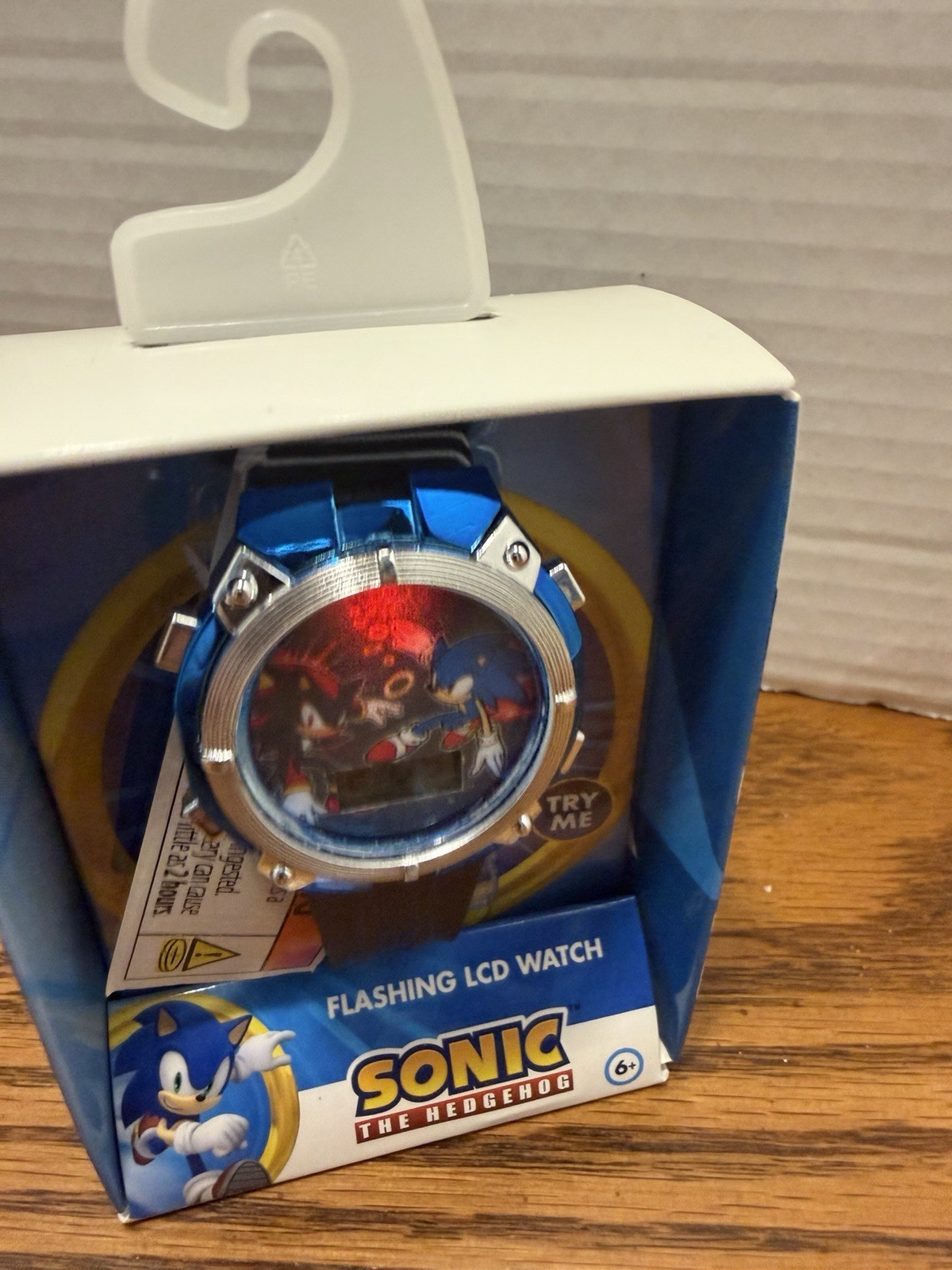 SEGA Sonic The Hedgehog Kids Digital LCD Quartz Watch Black Band w/ Box