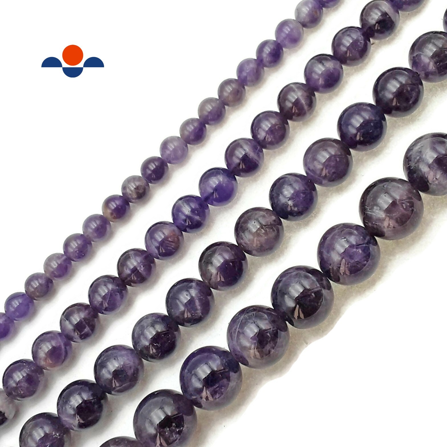 Teeth Amethyst Smooth Round Beads 4mm 6mm 8mm 10mm 12mm 15.5″ Strand