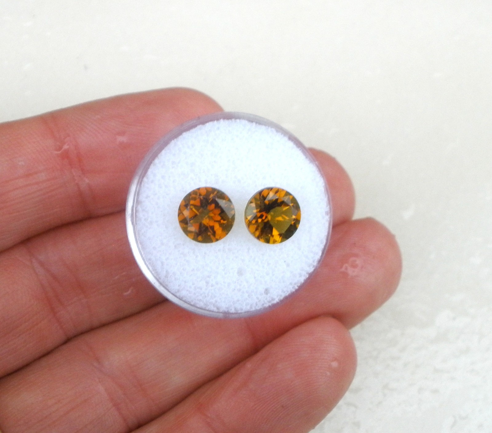 8mm Mystic Golden Yellow Quartz Round Natural Pair