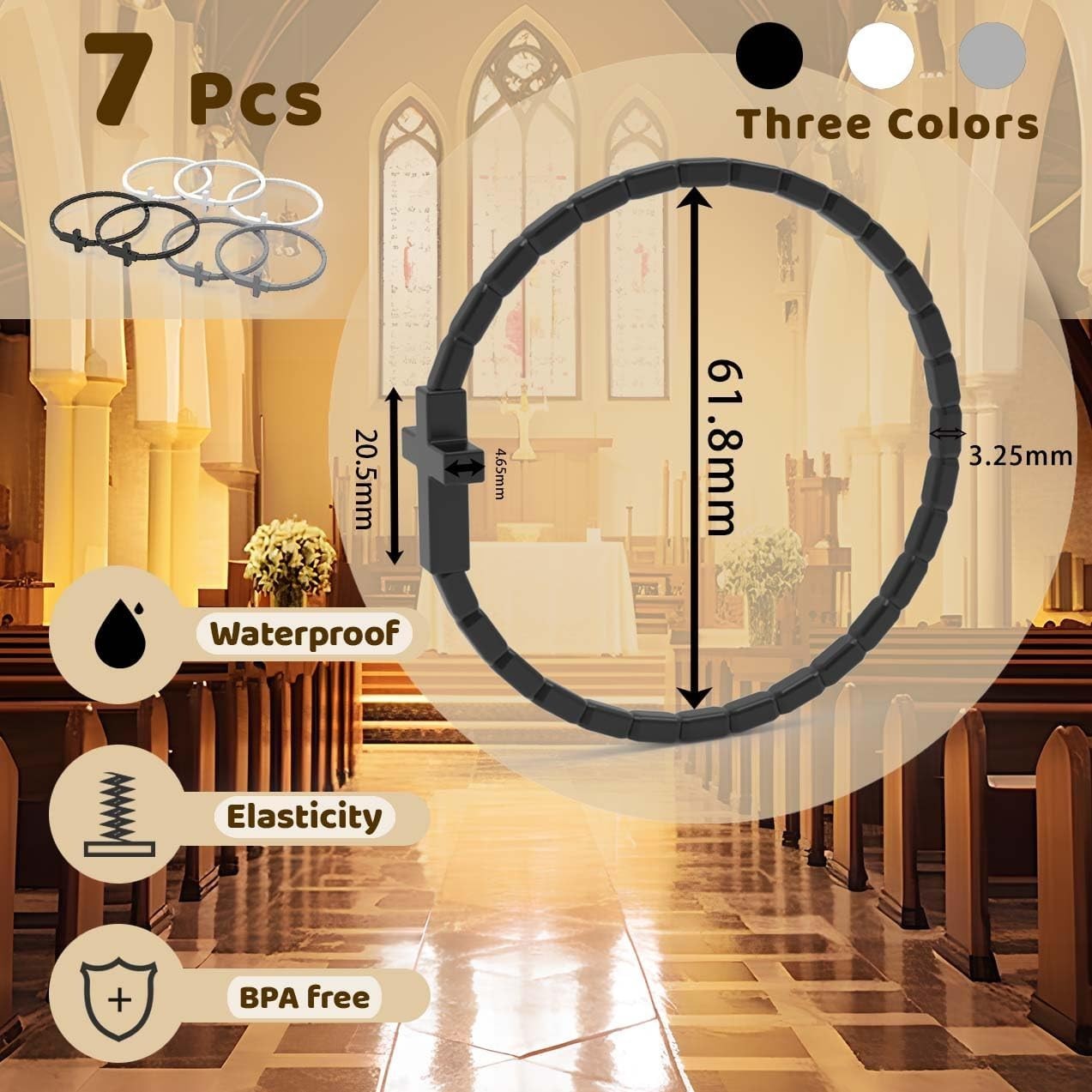 Variety Pack of 7 Colorful Silicone Cross Bracelets – Perfect for Everyday Wear