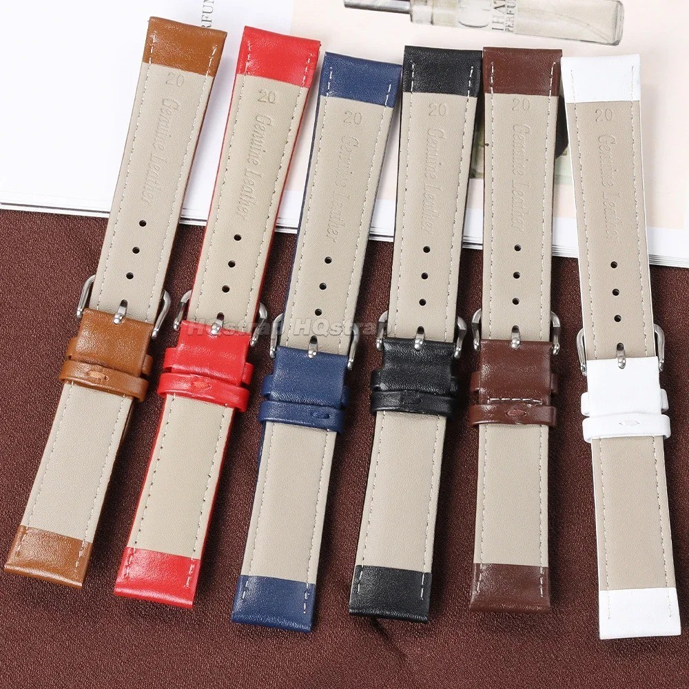 Leather Watch Strap 12mm to 24mm Genuine Replacement Soft Bracelet Watch Band