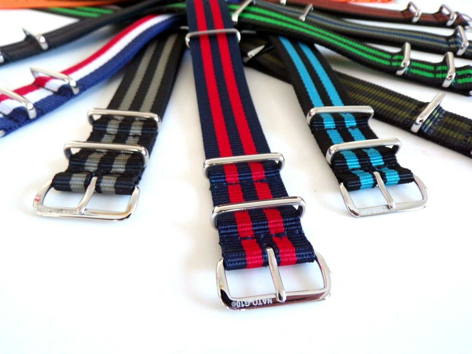 18 20 22 24 NATO G10® watchband strap Ballistic nylon RAF bond Military IW SUISS