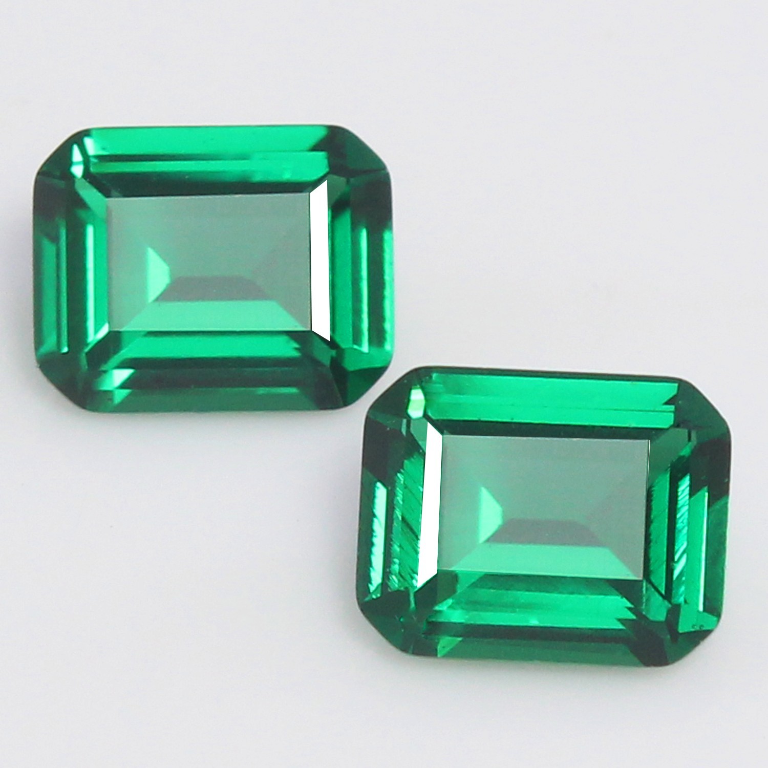 Natural Certified MUZO Green Emerald 8×6 MM Emerald Pair Unheated Loose Gemstone