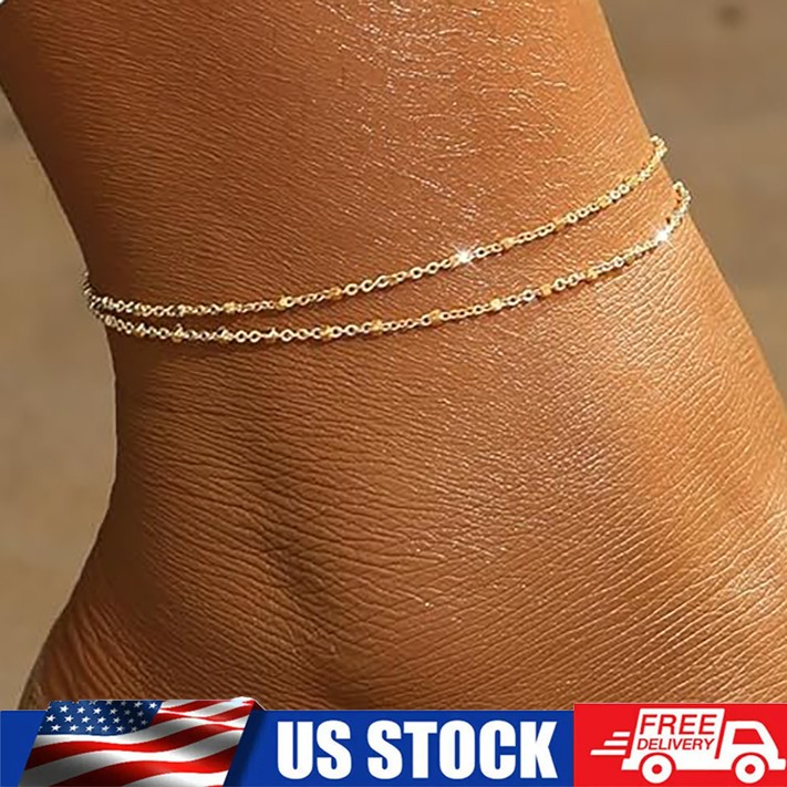 Gold Ankle Bracelets for Women, Waterproof Layered Anklet Bracelets Gold Jewelry