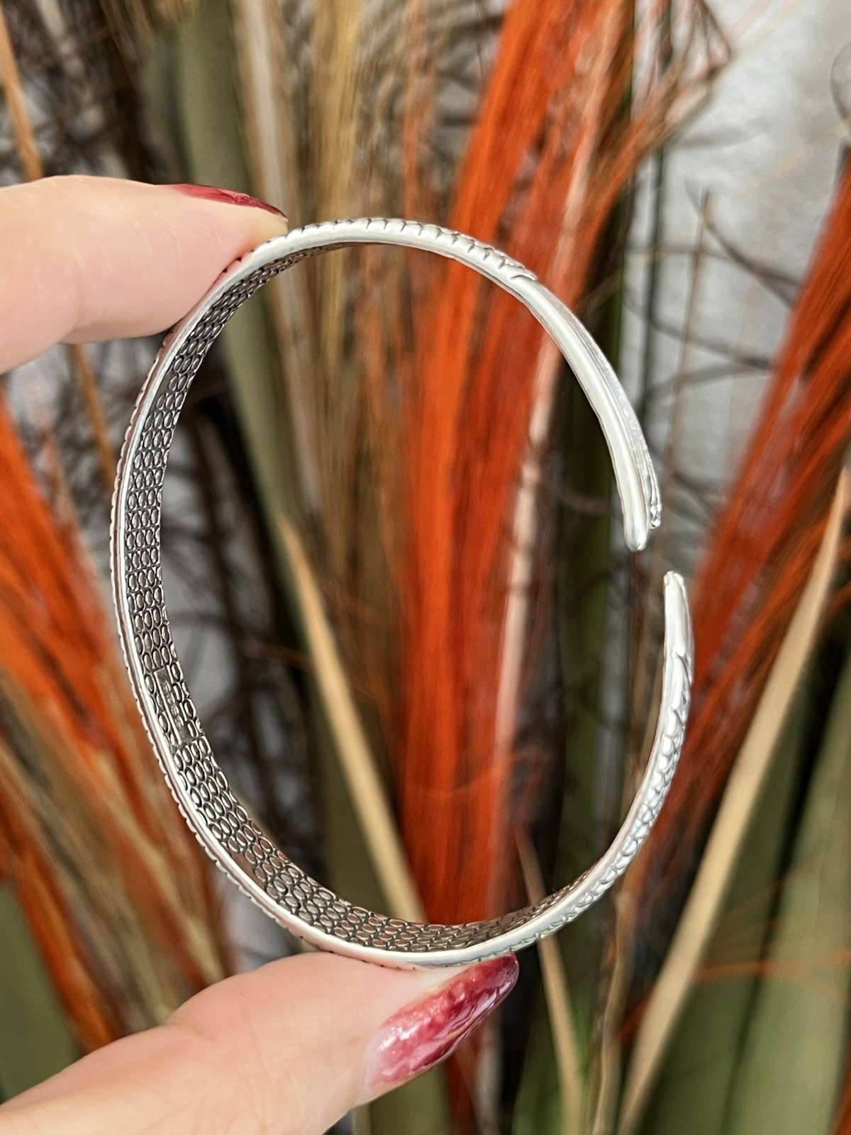 Unisex S925 Silver single fish cuff Bracelet