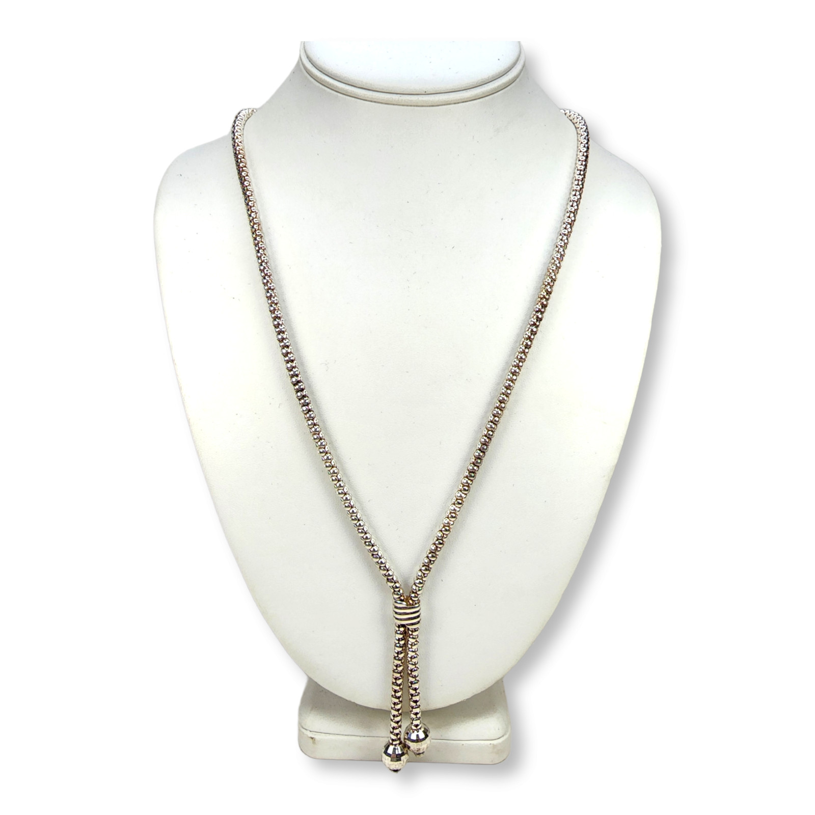 Vintage Sterling Silver 925 Popcorn Chain Milor Necklace 23 Inches