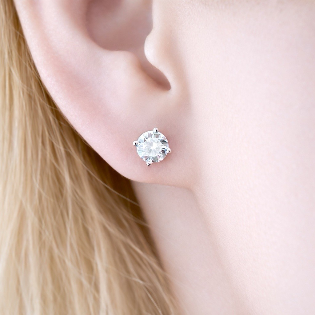 VVS1 Moissanite Screw back Stud Earrings 925 Silver Mens Ladies 3mm-8mm