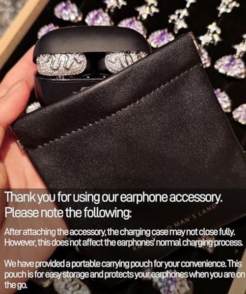Elegant Bow Cover for Bose Ultra Open Earbuds, Made with Cubic Zirconia