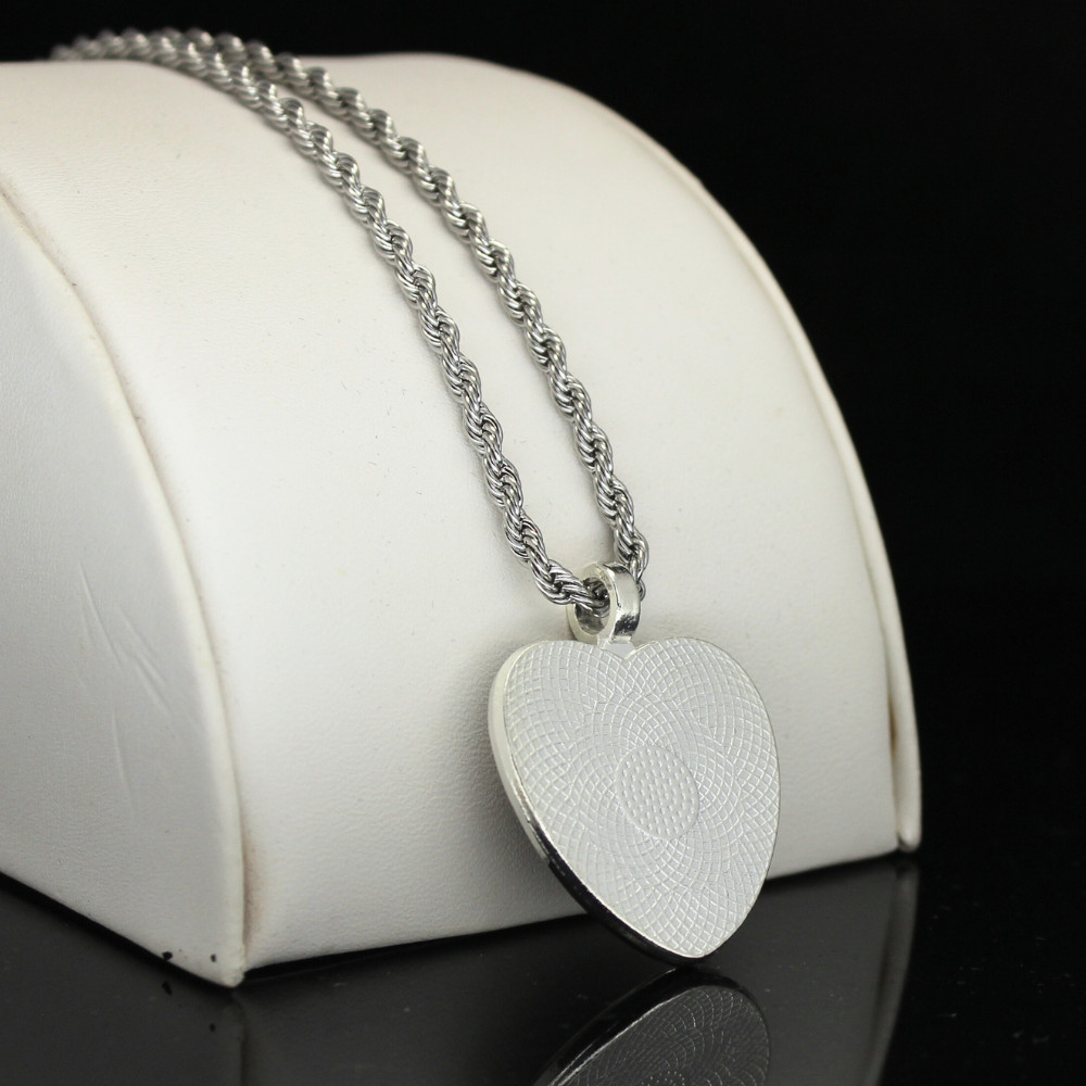 Heart Picture + Glass Photo Pendant Gold Plated Stainless Steel Necklace Jewelry