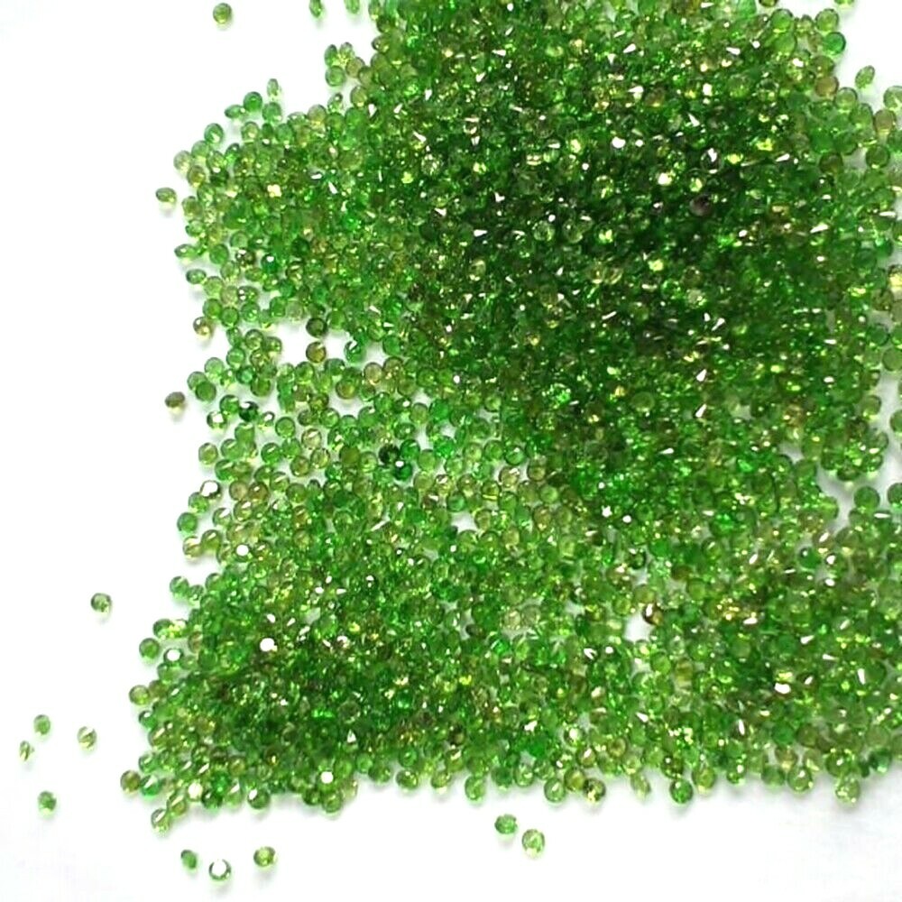 Wholesale Lot 1.25mm Round Facet Natural Chrome Diopside Loose Calibrated Gems