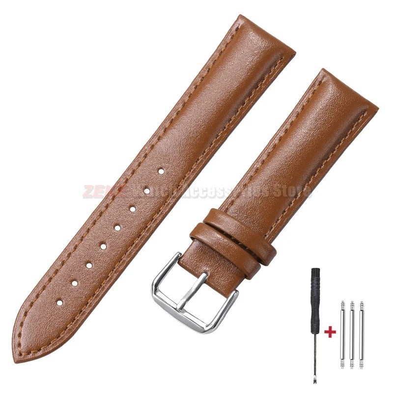 16mm 18mm 20mm 22mm 24mm Genuine Leather Wristband Watch Strap Band Bracelet
