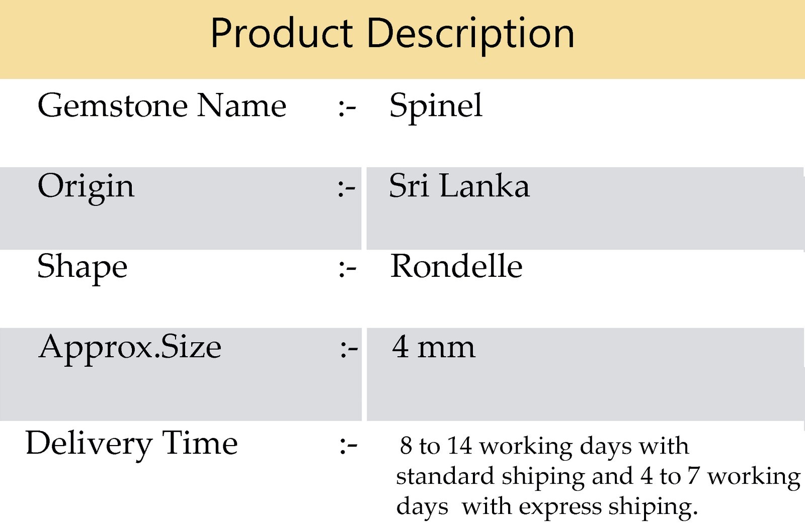 Sri Lanka Spinel Beads 4mm Faceted Rondelle 17″ Strand Natural Gemstones DIY