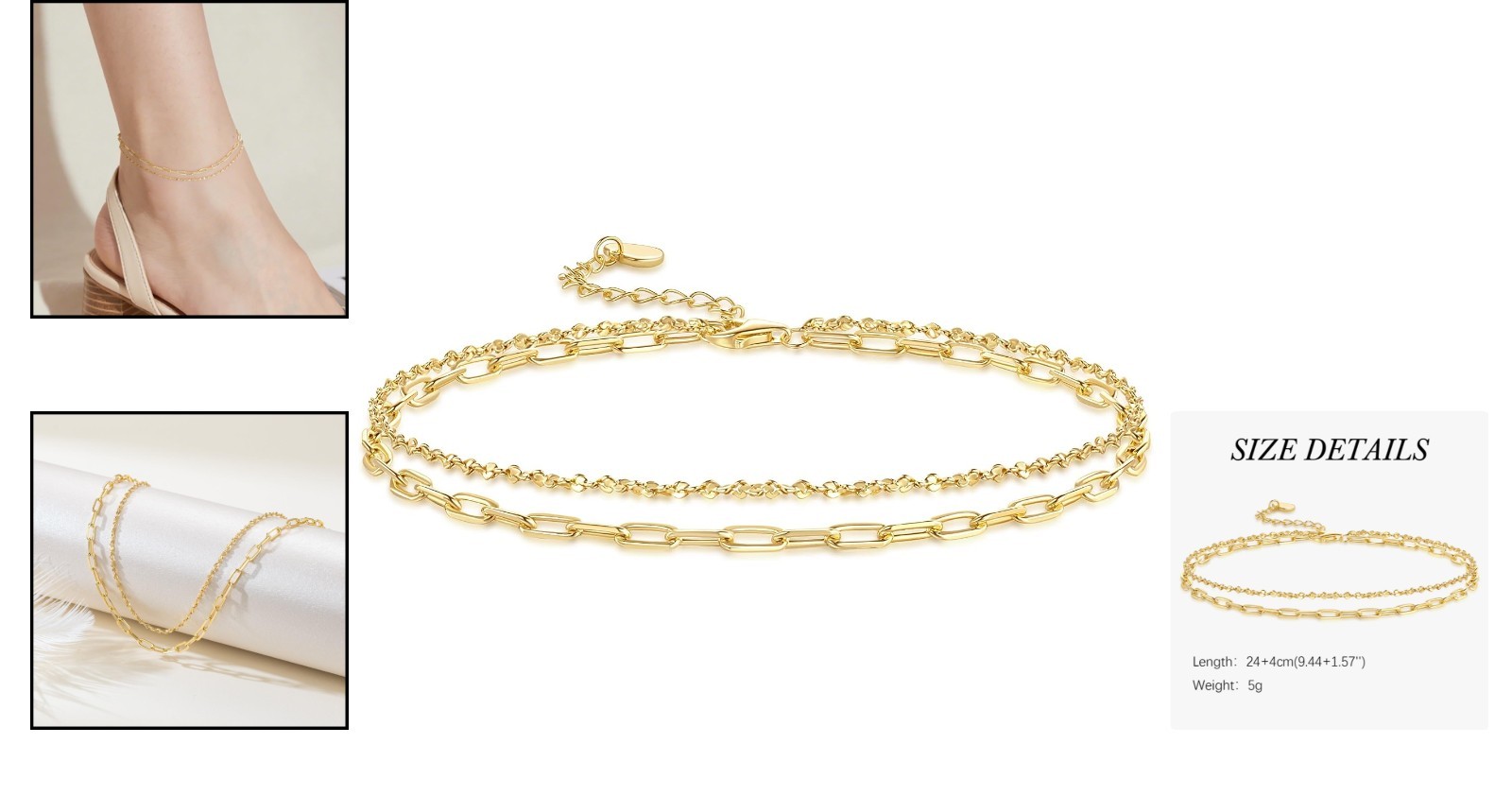 Divas Mode 14K Gold Anklet For Women Gold Ankle Bracelet