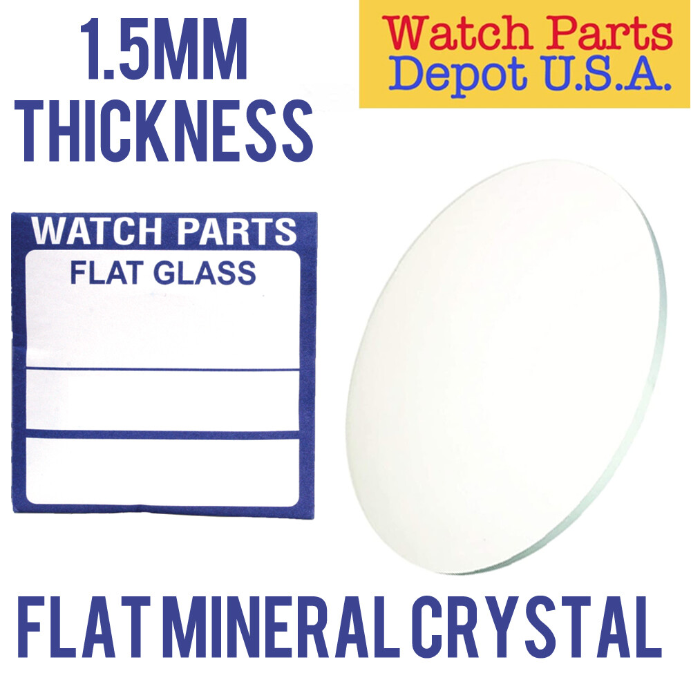 ROUND 1.50MM THICK FLAT WATCH MINERAL GLASS CRYSTAL REPLACEMENT SIZE 17MM-50MM