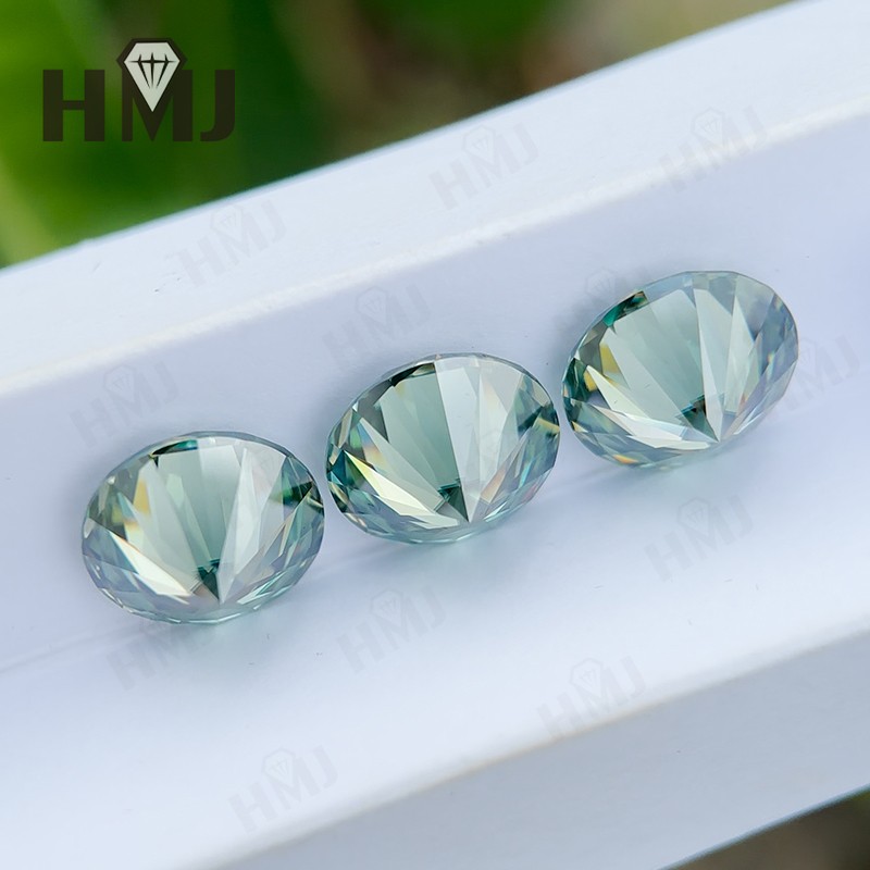 Round Green Blue Colors Loose Moissanite Stone Gemstone VVS1 W. GRA Certificate