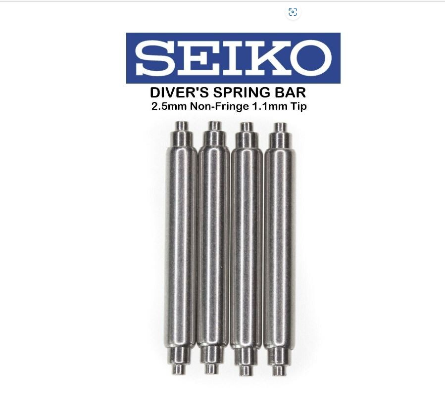 4 PC 22mm OEM SEIKO 2.5mm FAT Stainless Spring Bars PROSPEX Non-Fring 1.1mm Tip