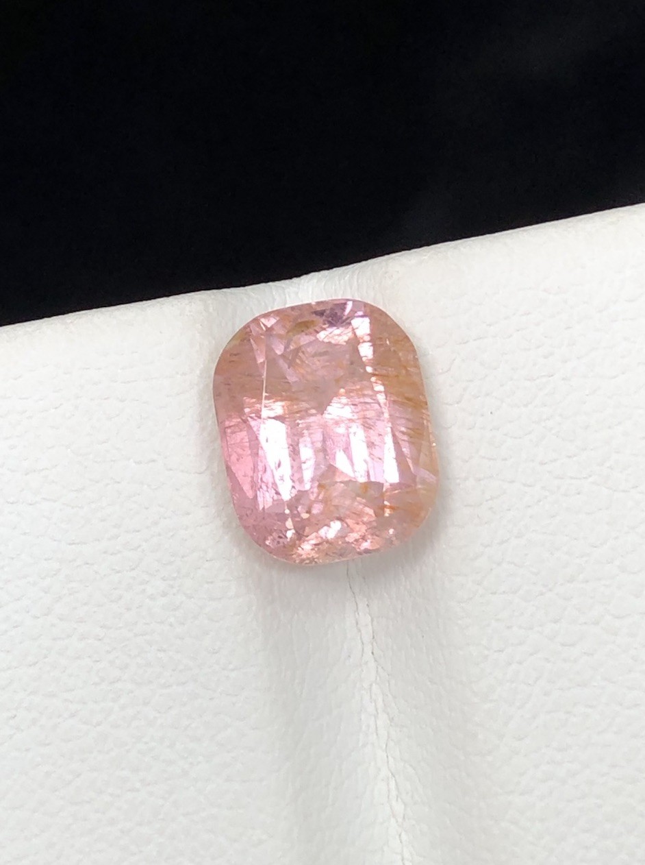 3.45 carats Natural Padparacha like Color Tourmaline | Cushion Cut