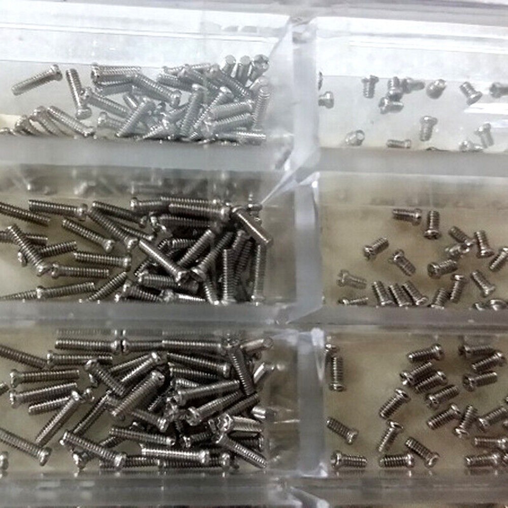 600pcs 1.2mm Stainless Steel Eyeglass Jewelry Watch Screws Assortment 1.6mm-6mm