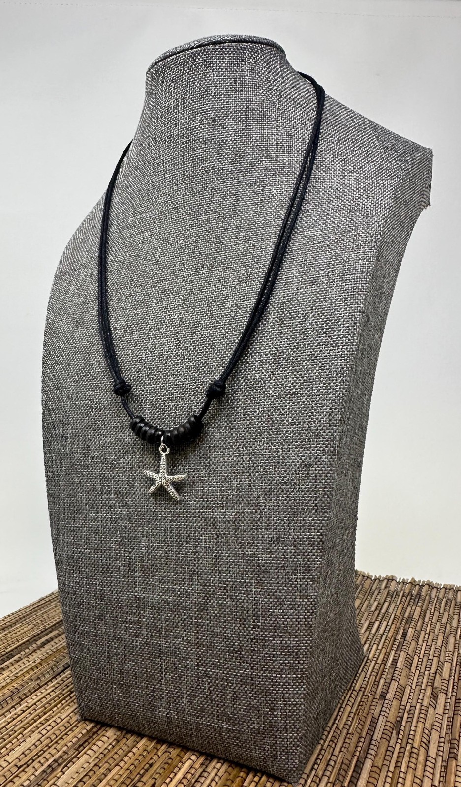 Minimalist Starfish Necklace Adjustable Black Cord Ocean Charm Unisex