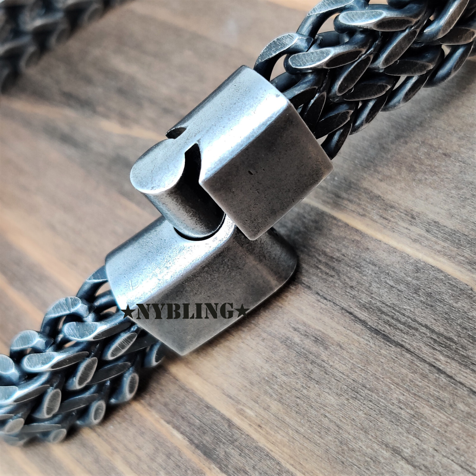 Stainless Steel Bracelet Meshed Woven Curb Chain Cuban Link Wristband Men Women