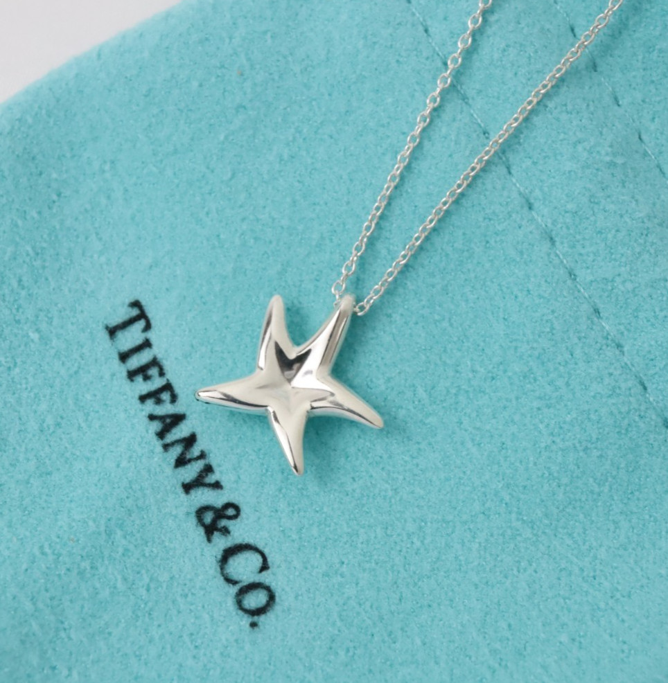 Tiffany & Co. Elsa Peretti Starfish Pendant Necklace 17.3″ Silver 925 w/ Pouch