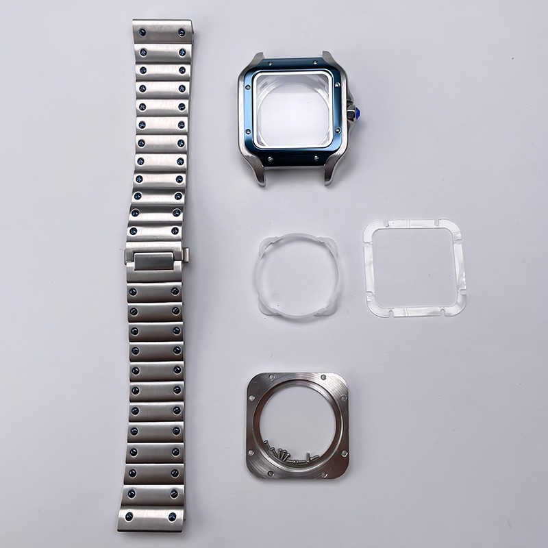 38mm NH35 Square Case Black Gold Stainless Parts Santo Case NH35 NH36 Movement