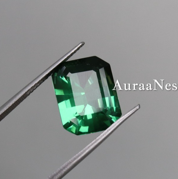 Natural Green Garnet9 Ct Emerald Cut Loose Gemstone Rare Green Gem 18x15mm